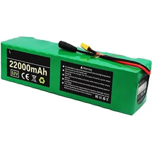 Wnicek 52V 22AH 14S 7P Lithium-ion Battery Pack for 250W 350W 500W 750W 1000W 1200W Motor with Charger and 20A BMS Fit for Electric Bicycle E-Scooter E-Golf Cart E-Tricycle