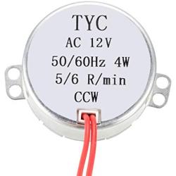 uxcell Turntable Synchronous Synchron Motor 50-60Hz 12 VAC CCW 4W 5-6RPM