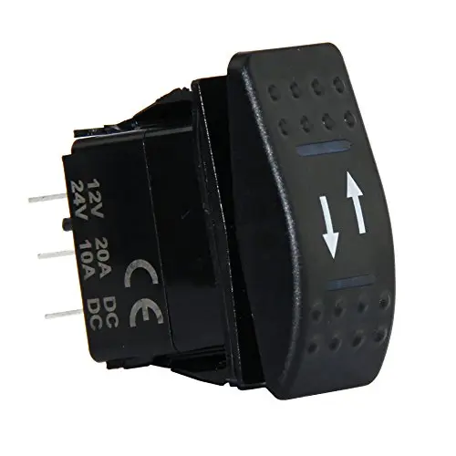 4 Pin Marine Grade ON-Off-ON/Open-Close/in-Out Momentary Rocker Switch with Blue LED Light and Etched Arrow Symbols DC 12V/20A, 24V/10A from U.S. SOLID