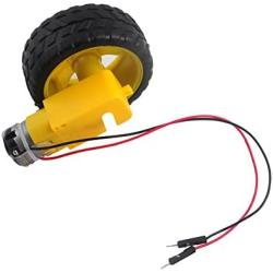 2 Sets TT DC Gearbox Motor 3-6V Gear Motor with Tire Wheel for Arduino Smart Car Robot