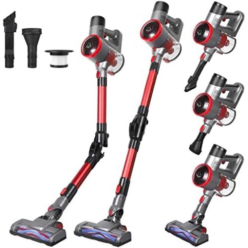 Intercleaner Cordless Vacuum Cleaner Stick, 20KPa Powerful Suction Brushless Motor, 4 in 1 30min Runtime Detachable Battery, Ultra Quiet, Lightweight Handheld for Hardwood Floor Carpet Car Pet Hair
