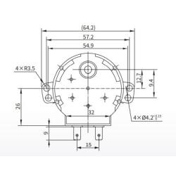 Synchronous Motor 100 VAC 4 Poles CCW (50SM16-492S)