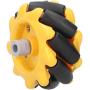 Mecanum Wheel, Smart Robot Car Parts, Robot Wheel Accessories OmniDirectional Wheel, DIY Toy Components, 48mm ABS Rubber((2 Pairs))