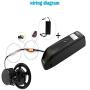 Grideto 48V 52V Electric Bike Battery, Mountain Bike Lithium Li-Ion Battery Pack Hailong 18650 Cells Pack,with USB Port, 30A BMS and 2A Charger, for 200-1000W Motor