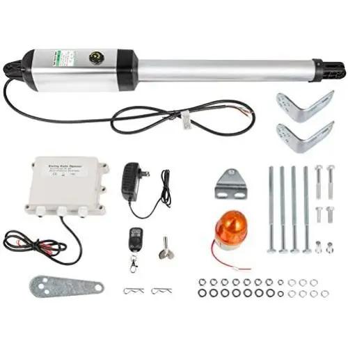 Happybuy Electric Gate Opener, Single Swing Gate Opener 16 mm/s Speed 30 W Automatic Gate Openers with Remote Complete Kit Push/Pull-to-Open Up to 308lbs & 3.6M Door Opener for Chain Link Garage Farm