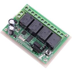 DC 12V Wireless Remote Switch 4 Channel 433Mhz RF White Remote Control with Wireless 4 Relay Receiver, 12V Multifunction Switch for LED Motor Widely Used