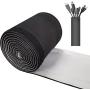 BOUTICOL 79 Neoprene Cable Management Sleeve, Trolling Motor Wires/Cable Organizer Flexible Cover Protector, eversible Cuttable DIY Hole Cord Hider White