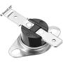 uxcell KSD301 Thermostat 70°C/158°F 10A Normally Closed N.C Adjust Snap Disc Temperature Switch for Microwave,Oven,Coffee Maker 2pcs