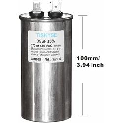 TISKYSE 35 uf 370V 440V AC CBB65 Motor and Fan Starting Round Capacitor 35 MFD 10000AFC