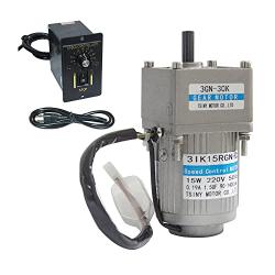 Bemonoc High Torque AC 110V Gear Reducer Mask Machine Motor 22RPM Shaft Dia 10mm 50/60HZ & 15W AC Speed Controller Kits CW CCW for Industry