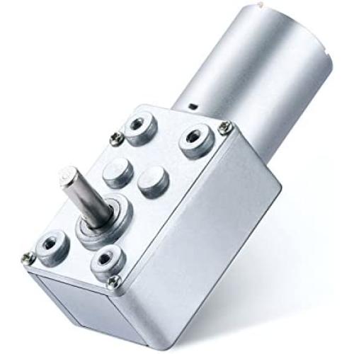 Greartisan DC 12V 100RPM Turbo Worm Geared Motor High Torque Turbine Worm Gear Box Reduction Motor 6mm Shaft JSX69-370