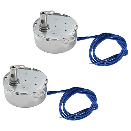 Fielect 2Pcs Synchronous Motor AC 110V 15-18RPM Turntable Motor CW Direction 4W TYC-50 Horizontal Hole Tapping Shaft
