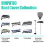 VINPATIO Outboard Motor Cover, 600D Heavy Duty Waterproof Boat Motor Cover Boat Engine Hood Covers- Fit for Motor 15-25 HP