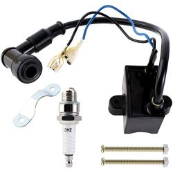 YOFMOO CDI Ignition Coil Spark Plug fits 49cc 50cc 60cc 66cc 70cc 80cc 2-stroke Engine Motorized Bicycle Bike