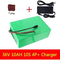 Wnicek 36V 10Ah 10S 4P E-Bike Battery Pack Waterproof Lithium-ion Battery for 750W 500W 350W 250W Motors for Electric Scooter Electric Tricycles Electric Tools with Charger