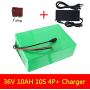 Jieoto 36V 10Ah 10S 4P E-Bike Battery Pack Waterproof Lithium-ion Battery for 750W 500W 350W 250W Motors for Electric Scooter Electric Tricycles Electric Tools with Charger
