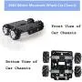 Professional 80mm Mecanum Wheel Car Chassis MC200 for Arduino / Raspberry pi / Micobit, Remote Control 4WD Metal Smart Robot Car Chassis Kit Omnidirectional Wheel with DC TT Motor DIY Toy AI RoS STEAM