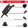 OTUAYAUTO QWP022 Front Windshield Washer Pump w/Grommet - Compatible with Chevrolet (Chevy), GMC, Buick, Pontiac, Oldsmobile, Isuzu, & Cadillac - OEM #: 22127652, 22127653, 89025062, 89001122