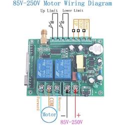 Mangood AC 85V 110V 120V 220V 250V 2 Channel Motor Forwards and Reverse Remote Switch Motor Remote Control 433MHz Wireless Switch Transmitter with Receiver Learning Code (Black 2X Control 433Mhz)