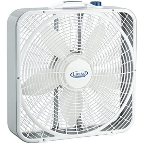 Lasko 20″ Weather-Shield Performance Box Fan-Features Innovative Wind Ring System for Up to 30% More Air, 20 Inch, 3720