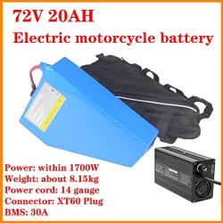 Wnicek 72V 20Ah E-Bike Triangle Battery 20000mAh 20S 4P Lithium-ion Scooter Battery Pack 500W-1700W Electric Motorcycle Lithium Battery with 3A Quick Charger and Triangle Bag