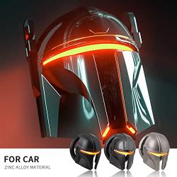Mando The Mandalorian Star Wars Push to Start Button Cover, Car Ignition Button Cover, Car Start and Stop Button Decoration Ring, Anti Scratch Car Button Decoration Ring (Silver)