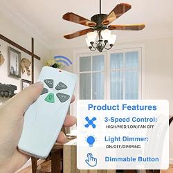 Smart WiFi Ceiling Fan Remote Control Kit with Light Dimming, Universal Fan Speed Light Dimmer Switch Wifi Controller Works with Alexa Google Phone APP Control, 53T Remote 28R Receiver Kit Replacement