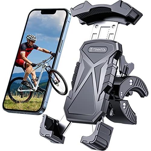 Universial Phone Holder for Bike, [Bicycle & Motorcycle Handlebars Friendly] Motorcycle Phone Holder,Bike Phone Mount Compatible with iPhone 13 13 Mini 13 Pro Max 12 Samsung Galaxy S21 Note20 and More