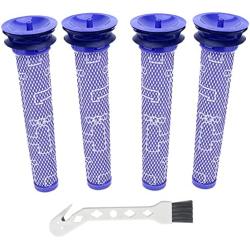 Sikawai 4 Pack 965661-01 Pre Motor Filter Compatible with Dyson Absolute Animal Motorhead V8+, V8, V7, V6, DC62, DC61, DC59, DC58 Vacuum Cleaner Filter