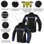 ALPHA CYCLE GEAR BREATHABLE BIKERS RIDING PROTECTION MOTORCYCLE JACKET MESH CE ARMORED (BLUE MOON, SMALL)
