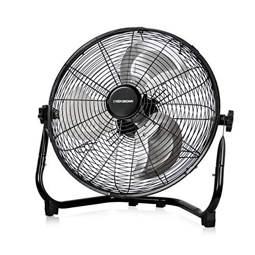 KEN BROWN 14 Inch High Velocity Floor Fan 3-Speed 360° Adjustable Tilting Powerful Airflow for Home,Residential Use, Black KEN BROWN 14 Inch High Velocity Floor Fan 3-Speed 360° Adjustable Tilting Powerful Airflow for Home,Residential Use, Black