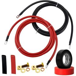 GaiRen Trolling Motor Battery Cable Extension Kit 10 Feet 8AWG Cable Extension 50Amp with Terminals for Fishing Boat Trolling Motor Solar Panel Automotive( Red & Black)