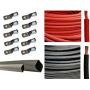 2 Gauge 2 AWG 10 Feet Red + 10 Feet Black Welding Battery Pure Copper Flexible Cable + 10pcs of 3/8
