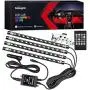 Nilight - TR-06 4PCS 48 LED Interior Lights DC 12V Multicolor Music Car Strip Light Under Dash Lighting Kit with Sound Active Function and Wireless Remote Control, 2 Years Warranty