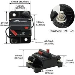 Young Marine Circuit Breaker for Boat Trolling with Manual Reset,Water Proof,12V- 48V DC