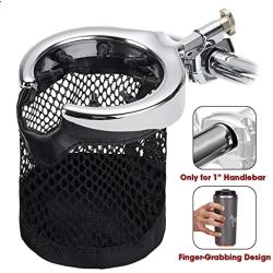 KEMIMOTO Motorcycle Cup Holder Handlebars, Motorcycle Drink Holde for 1 Inch Handlebar Compatible with Sportster Softail Dyna Street Glide Road King Road Glide Electra Glide Vulcan, Universal