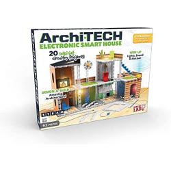 SmartLab Toys Archi-TECH Electronic Smart House - Educational Home Design Room Decoration Stem Building Toys & Engineering Kit - Build Your Own Smart House with Activity Book Building Set & 2x E-Books