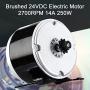 Vevitts 250W Brushed Electric Motor, Small Brushed Permanent Magnet Electric Motor for E Scooter Drive Speed Control 24V 2700RPM