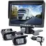 DVKNM Upgrade Dual Backup Camera Monitor Kit,7-inch LCD-HD,IP69 Waterproof Rearview Reversing Rear View Camera Monitor Truck/Trailer/Semi-Trailer/Box Truck/RV/Pickup Truck/— HD Transmission—(TZ102)