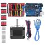 3D Printer Kits CNC Shield V3.0 & Keyestudio R3 Board & Nema 17 Stepper Motor & 4PCS A4988 Driver & USB Cable & Heat Sink,Stepper Motor Controller Shield Kit for Quimat
