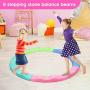 Toddler Balance Beams Stepping Stones for Kids, 8 Pc. Gymnastics Obstacle Course for Kids Non-Slip Surface Floor Rubber Edges, Improve Balancing Skill Coordination & Strength