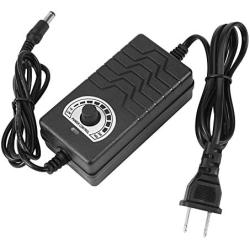 AC to DC Adjustable Power Source Adapter,Electric Motor Speed Controller AC 100-240V to DC 1-24V 2A for Fan Drill US Plug