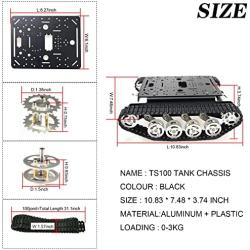 Professional Smart Shock Absorbing Robot Tank Car Chassis Kit with 2pcs DC Motors, Remote Control STEAM Robotic Platform Model for Obstacle Avoidance for Arduino Raspberry Pi DIY STM32 Microbit Python