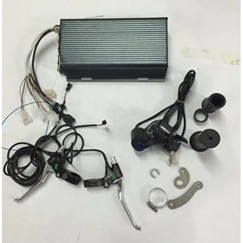 48V /60V /72V 96V 5000W 100A Sabvoton Sine Wave Programmable Controller + LED voltage display Twist Throttle with Electric Switch +Brake Lever+ Torque arm for 48-96V 5000W Ebike Motor/E-bike Kit