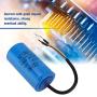 Run Capacitor, CD60 Run Capacitor with Wire Lead 250V AC 50/60Hz for Motor Air Compressor for Air Conditioners Compressors and Motors