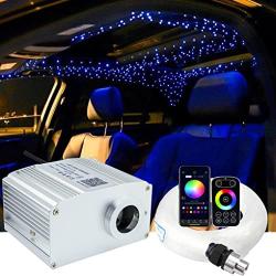 AZIMOM 2021Upgraded Touch Control 10W RGBW Twinkle Fiber Optic Star Ceiling Lights Kits 300pcs*0.03in*9.8ft Fiber Strands Remote APP/ Bluetooth Control Home Car Roof Ceiling Décor