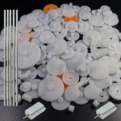 200pcs 0.5 Mold Plastic Motor Gears Small Set Plastic Crown Gear Single Double Reduction Gear Worm Gear Electric Motor