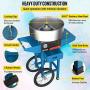 VBENLEM Cotton Candy Machine with Cart Commercial Floss Maker Perfect for Family and Various Party, 19.7 Inch, Blue