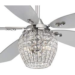 Minka-Aire F902L-CH Bling 56 Inch Ceiling Fan with LED Light and DC Motor in Chrome Finish