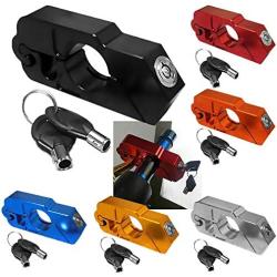 Motorcycle Grip Lock Handlebar Throttle Security Lock Anti-Theft Scooters with 2 Keys fit for ATV Motorcycles Dirt Street Bike (Red)